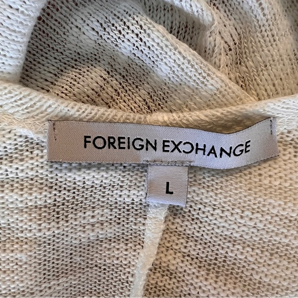 Foreign Exchange White Open Draped Cardigan Size Large EUC - Picture 5 of 6